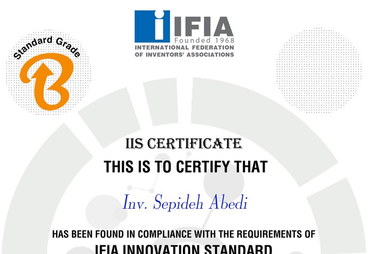 IFIA Innovation Standard certificate for the Plant Response Diagnosis System, Grade B, July 2026.